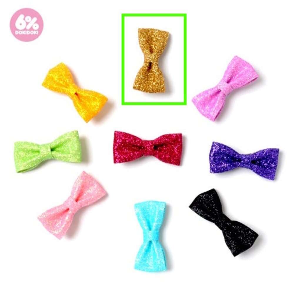 Brand new unopened 6% DokiDoki hairclip/brooch Gold glitter from Japan